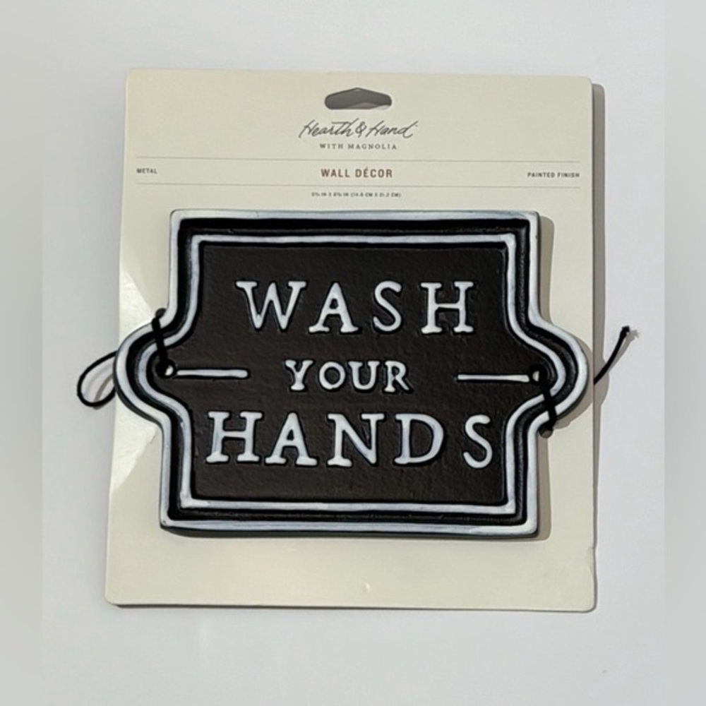 NWT Hearth & Hand With Magnolia Wash Your Hands Wall Decor